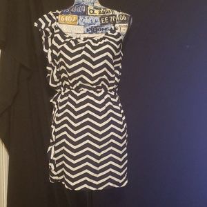 Envy Me size Medium blue and white strip dress